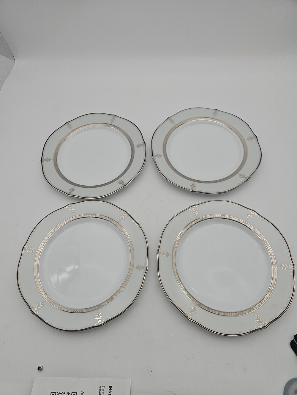 4 Set Noritake Buckingham Platinum Salad Plate(s) Pattern Number 4347 Mint